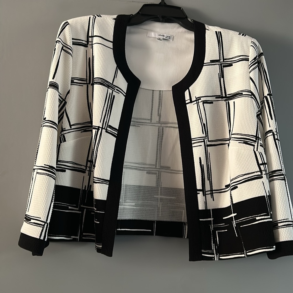 Studio one New York 2 piece black and cream dress - Picture 10 of 12
